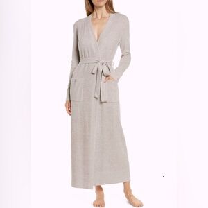 BAREFOOT DREAMS CozyChic Wrap Robe Size XS Gray Soft Lounge Duster